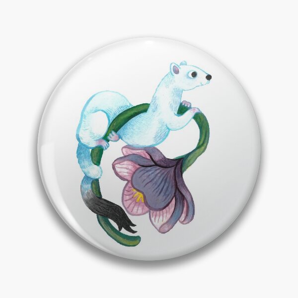 Item preview, Ermine stoat sitting on a crocus flower designed and sold by Aimee Lockwood.