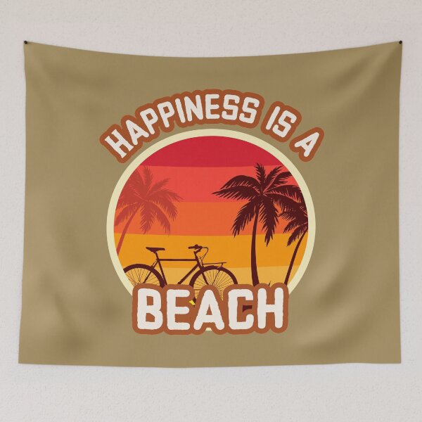 Item preview, Happiness is a Beach, bicycling a tropical sunset designed and sold by Steven Kight.