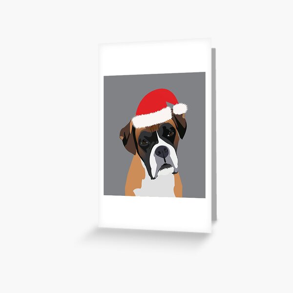 BOXER DOG SINGLE DOG PRINT GREETING CHRISTMAS CARD BOXER DOG SINGLE DOG PRINT GREETING CHRISTMAS CARD