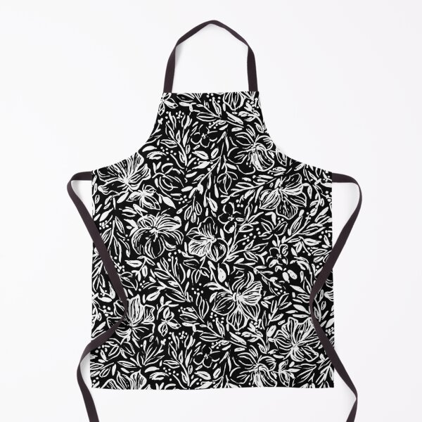Item preview, Hibiscus flowers in black and white ink designed and sold by Lolah-Studio.