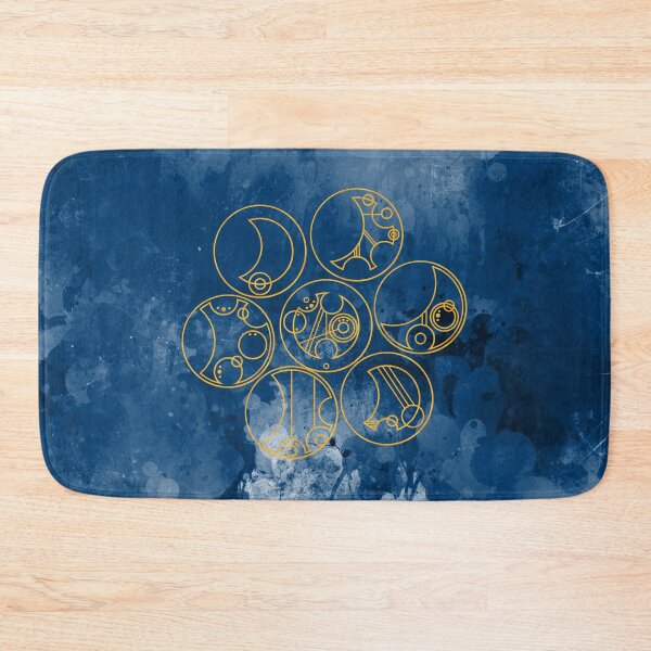 Artikelvorschau, Time Lord Wörter in abgeschrägtem Gold auf Regal Blue Grunge Hintergrund Hallo Süße entworfen und verkauft von Darcy777.