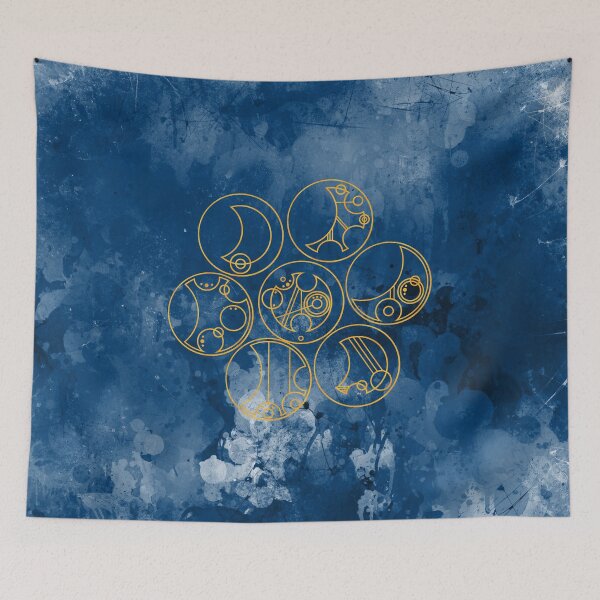 Item preview, Time Lord Words in Beveled Gold on Regal Blue Grunge Background Hello Sweetie designed and sold by Darcy777.