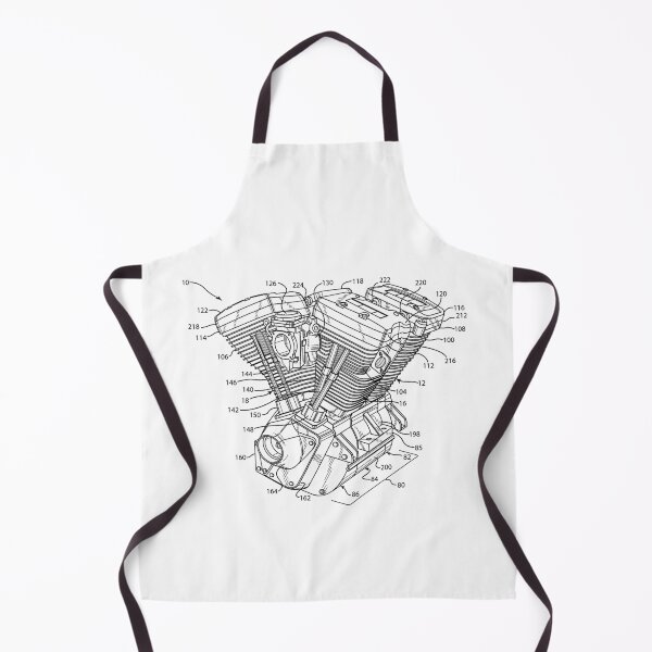 Item preview, Chopper Motorcycle Bike Engine V-Twin Scheme Technical Drawing Blueprint designed and sold by FP-POD.