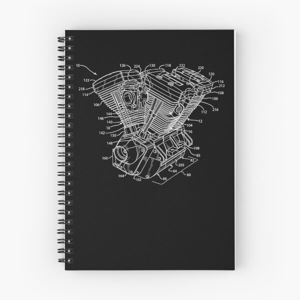 Item preview, Chopper Motorcycle Bike Engine V-Twin Scheme Technical Drawing Blueprint designed and sold by FP-POD.