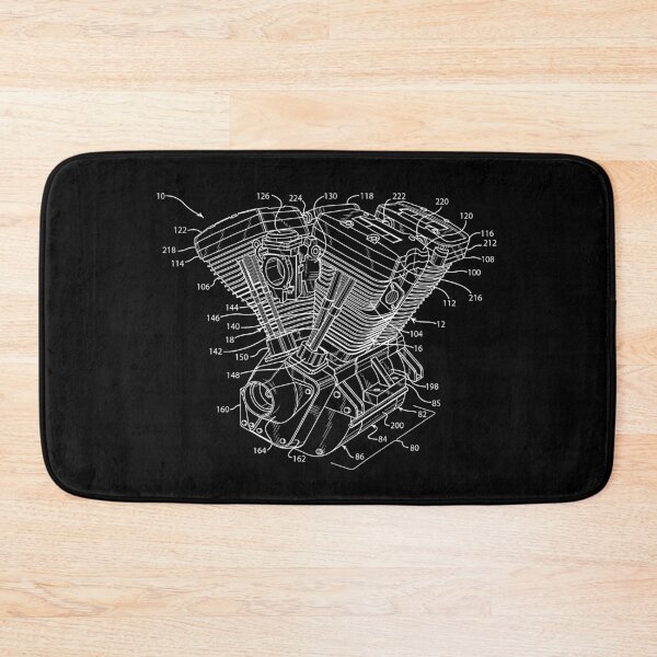 Item preview, Chopper Motorcycle Bike Engine V-Twin Scheme Technical Drawing Blueprint designed and sold by FP-POD.