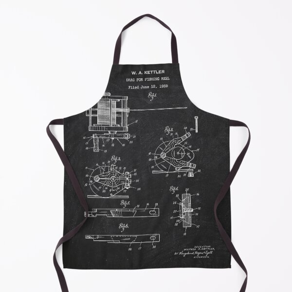 Item preview, Drag for fishing reel 1962 patent chalkboard designed and sold by InkedArtPrints.