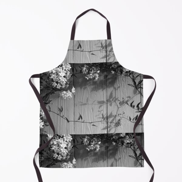 Item preview, Jasmine Nightshade Vine on a Painted Fence, Black and White designed and sold by pixelmountain.