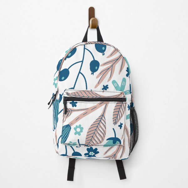 Item preview, blue, peach colored leaves designed and sold by Adorable Designs.