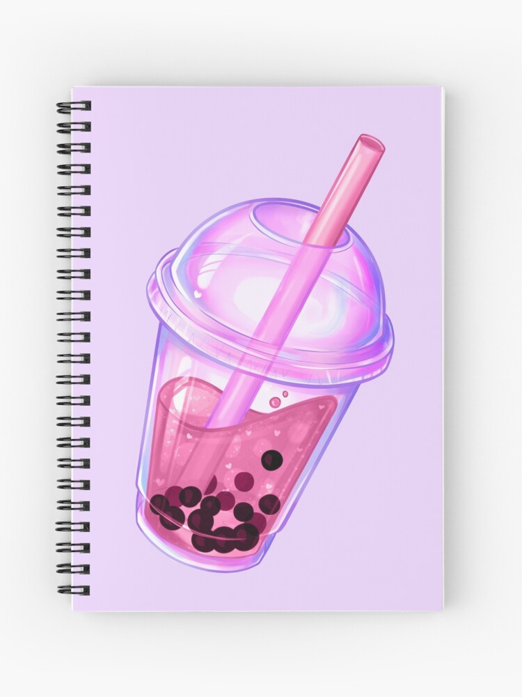 Pastel Kawaii Spiral Notebook Cute Rabbit, Milk, Bubble Tea