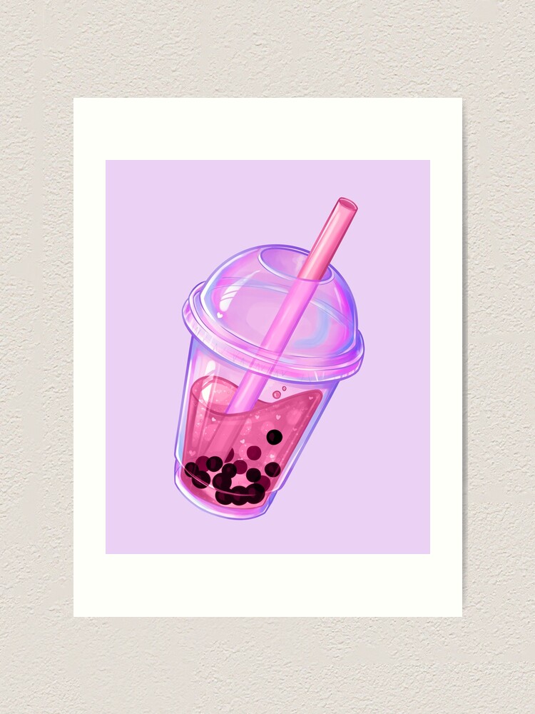 Pink Bubble Tea Art Print for Sale by vellikorra