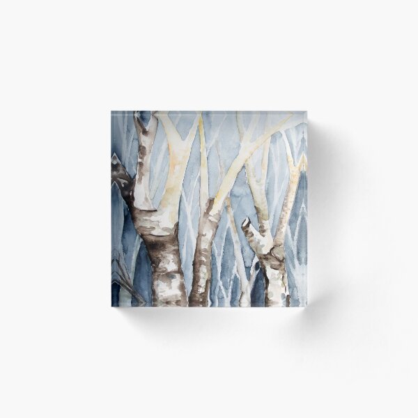 Dreaming Birch Trees Acrylic Block