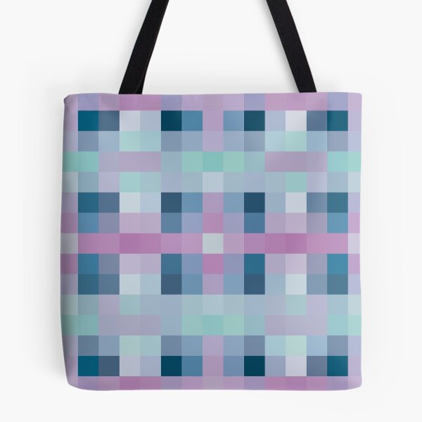Aperçu de l'œuvre Motif numérique carré pixélisé violet, bleu et turquoise créée et vendue par AbstractCreates.