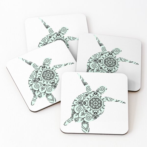 Item preview,  Mint Green Mandala Turtle designed and sold by Justina Designs.