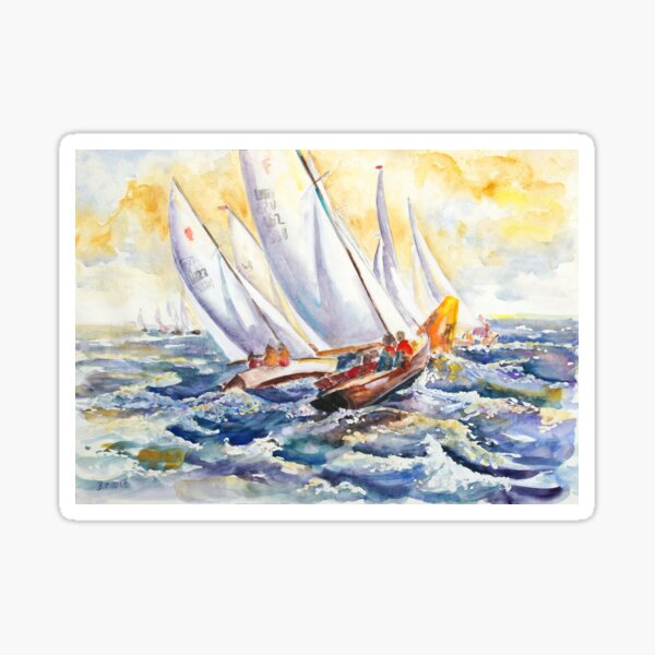 Fight At The Mark - Folkboats Tacking Sticker