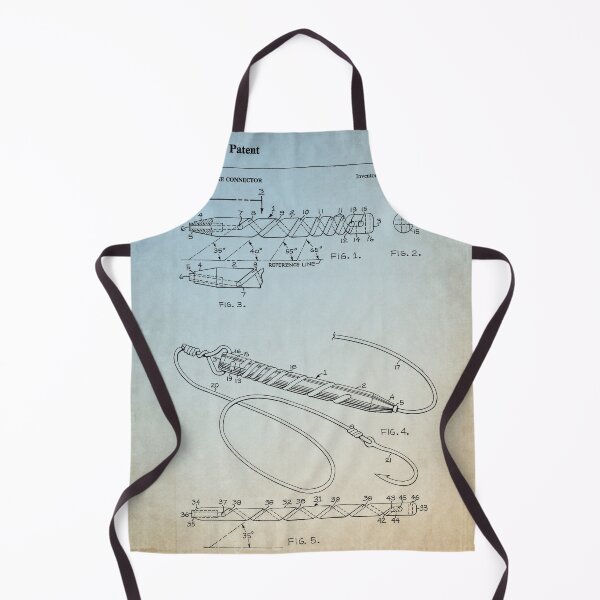 Item preview, Knotless fish line connector 1978 patent blue antique designed and sold by InkedArtPrints.
