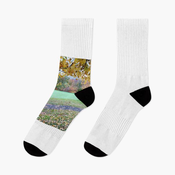 Item preview, Fall in Connecticut, golf course view w yellow leaves designed and sold by Paintingladycat.