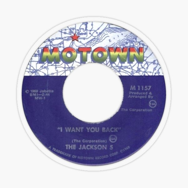 The Jackson 5 I Want You Back label Transparent Sticker