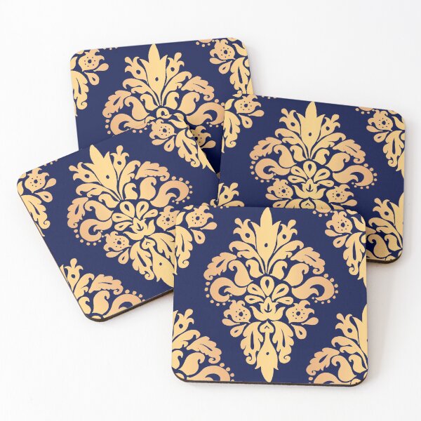 Item preview, Blue and Gold Classic Damask Pattern designed and sold by Julie Erin Designs.
