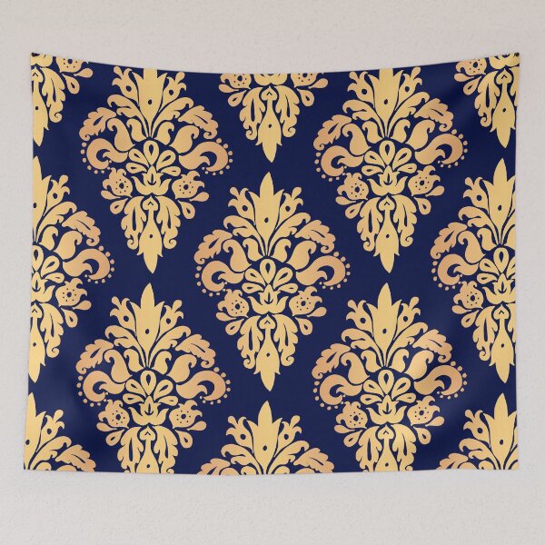 Item preview, Blue and Gold Classic Damask Pattern designed and sold by Julie Erin Designs.