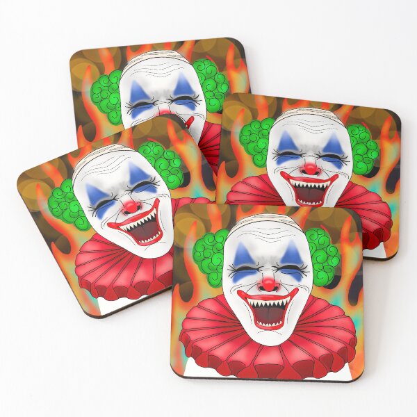 Item preview, scary laughing clown halloween illustration designed and sold by EmiGdesigns.