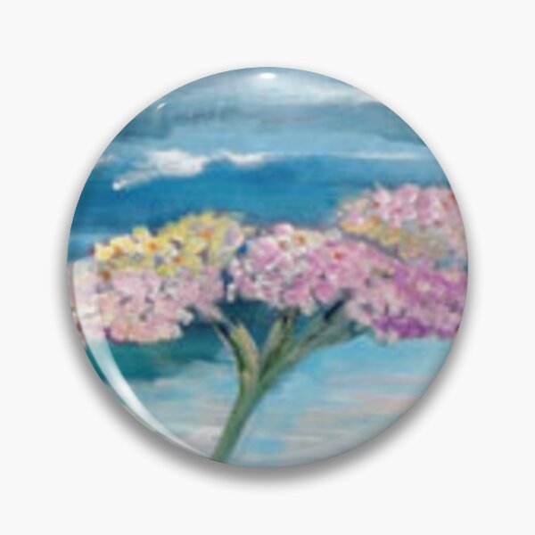 Item preview, Rølliker og Østersøen. Pink flower and the Baltic Sea. Original painting by Susanne Anker designed and sold by Susanne Anker.