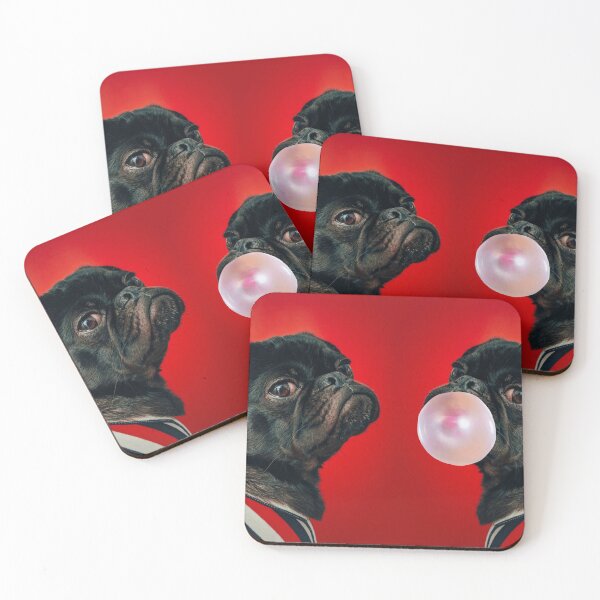 Item preview, Bubblegum blowing black Pug designed and sold by Scoopivich.