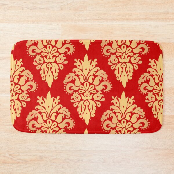 Item preview, Red and Gold Christmas Damask Pattern designed and sold by Julie Erin Designs.