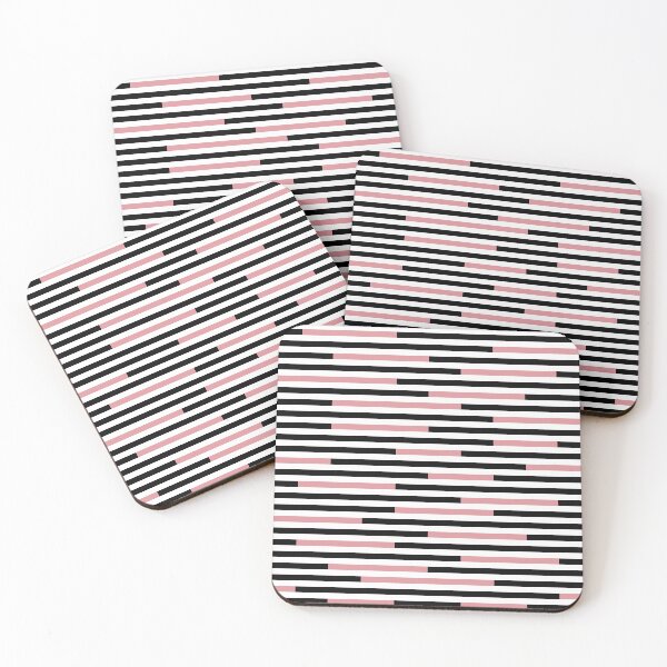 Item preview, Black, white, pink, horizontal line stripes designed and sold by Moyanana.