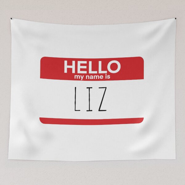 Item preview, Hello My Name Is Liz Fan Badge Quote designed and sold by Sunny Collections.
