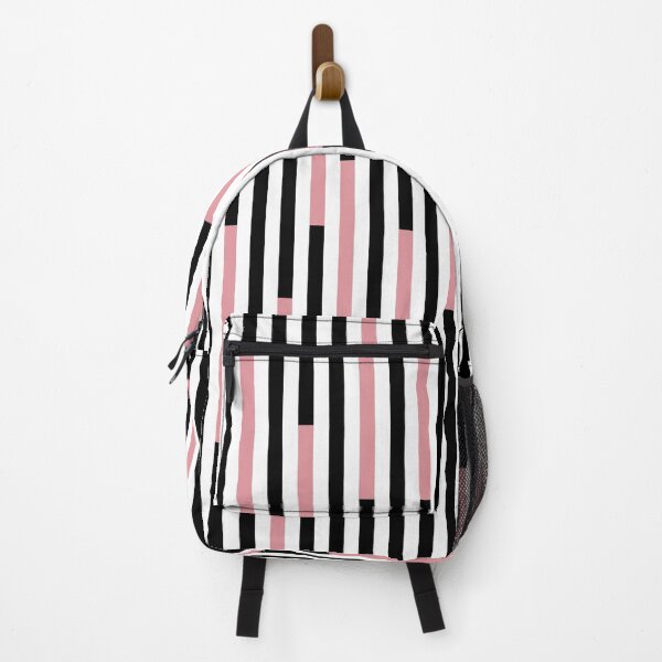 Item preview, Black white and pink black vertical line stripes designed and sold by Moyanana.