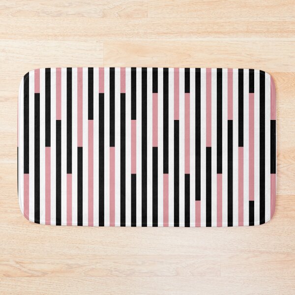 Item preview, Black white and pink black vertical line stripes designed and sold by Moyanana.