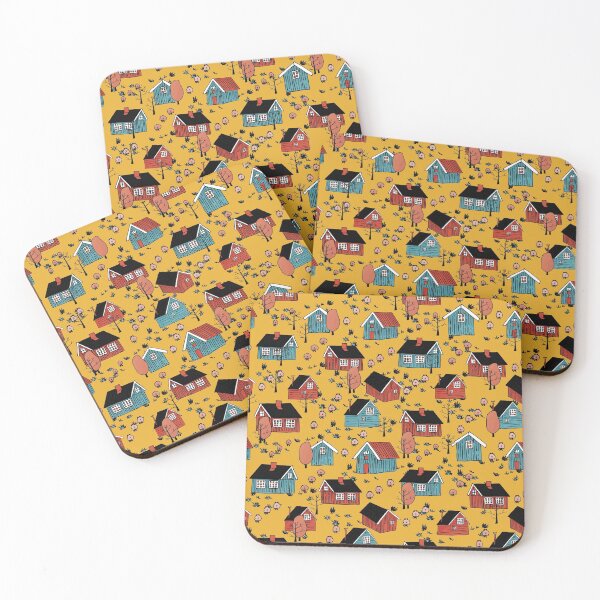 Item preview, Magic yellow wooden houses pattern designed and sold by essskina.