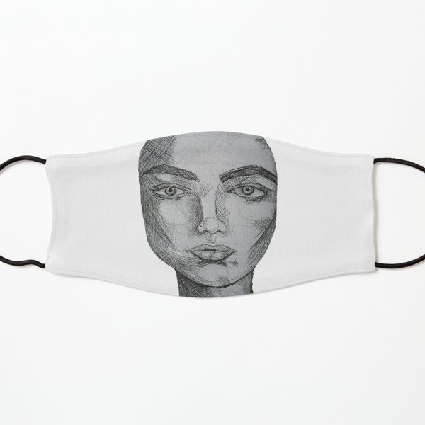 Stoic Female Face  Kids Mask