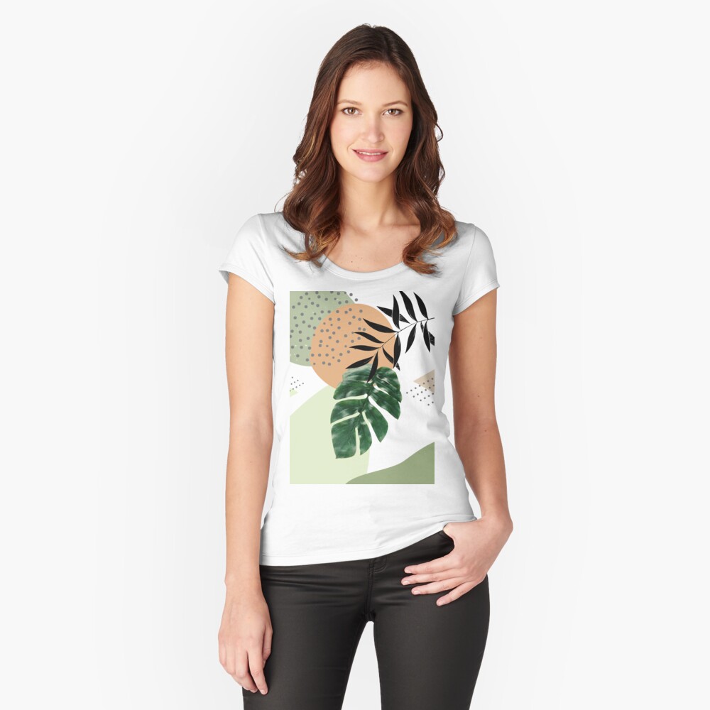 Vista previa del artículo con la obra «Camiseta entallada de cuello ancho», diseñado y vendido por AbstractTrace.