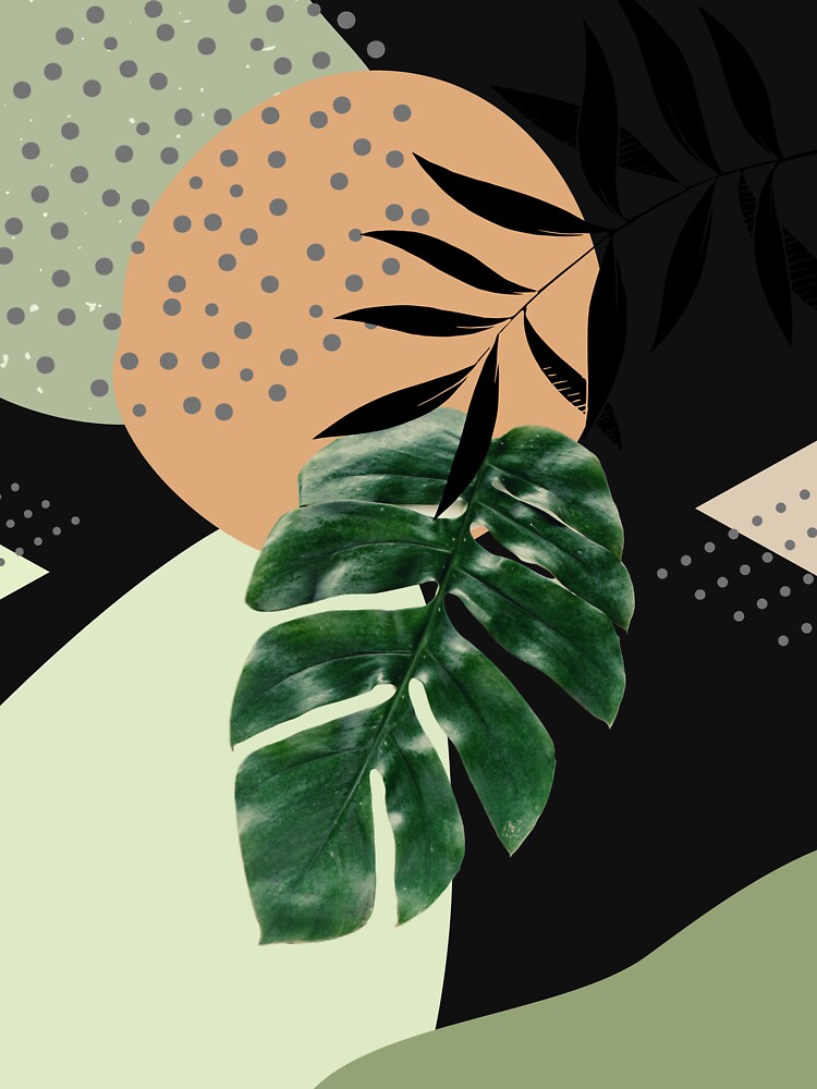 Imagen 7 de 7, Camiseta deportiva con la obra Arte abstracto tropical Monstera con formas suaves en cálidos tonos terrosos con hojas verdes I, diseñada y vendida por AbstractTrace.