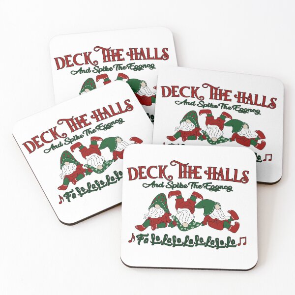 Item preview, Christmas Carol Eggnog Gnomes Deck The Halls 1 designed and sold by ChicoryJunction.