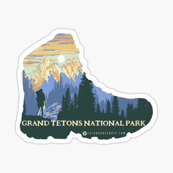 Grand Tetons National Park Wanderschuh Sticker