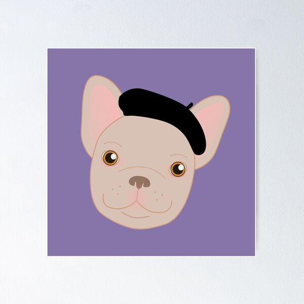 Item preview, Lilac Frenchie Wearing Beret designed and sold by tremendoustees.