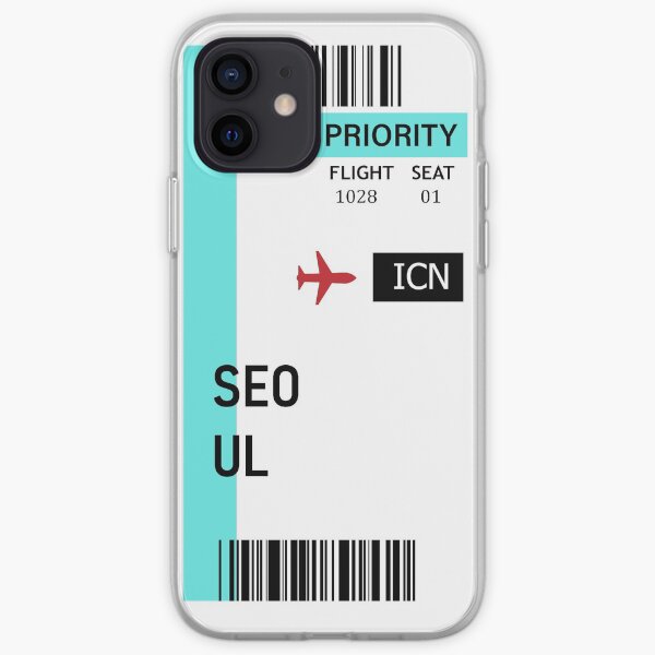 tarjeta de embarque de seúl, seúl méxico Funda blanda para iPhone