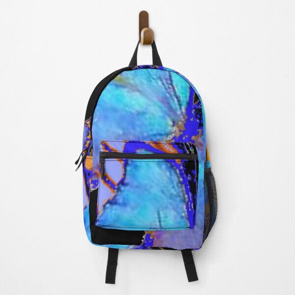 Item preview, ABSTRACTED NEON BLUE-ORANGE MONARCH STYLE BUTTERFLY PATTERN ART designed and sold by sharlesart.