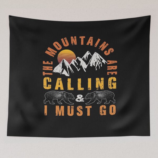 Item preview,  The Mountains Are Calling And I Must Go Vintage gift,  Family camping   designed and sold by Art Masterpiece ⭐⭐⭐⭐⭐.