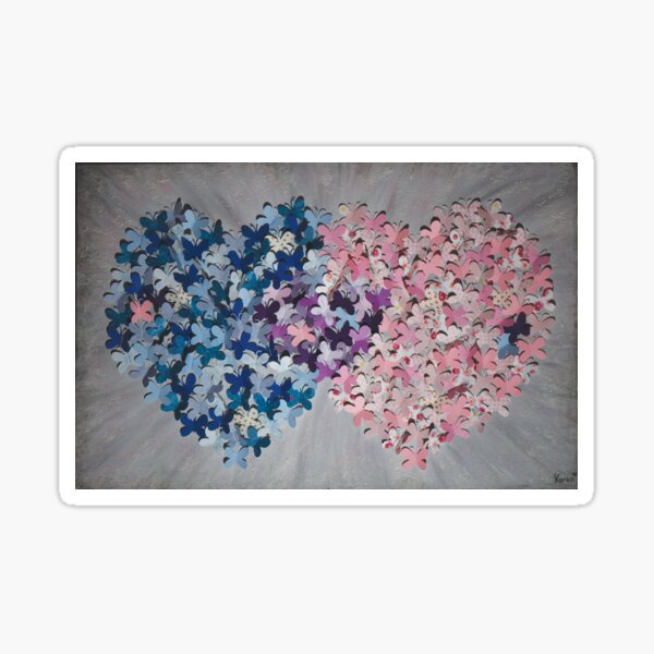 Two Butterfly Hearts Become One by Karen Kubicko Sticker