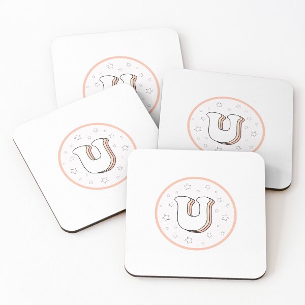 Item preview, Orangey Pink Letter U designed and sold by alwayselle.