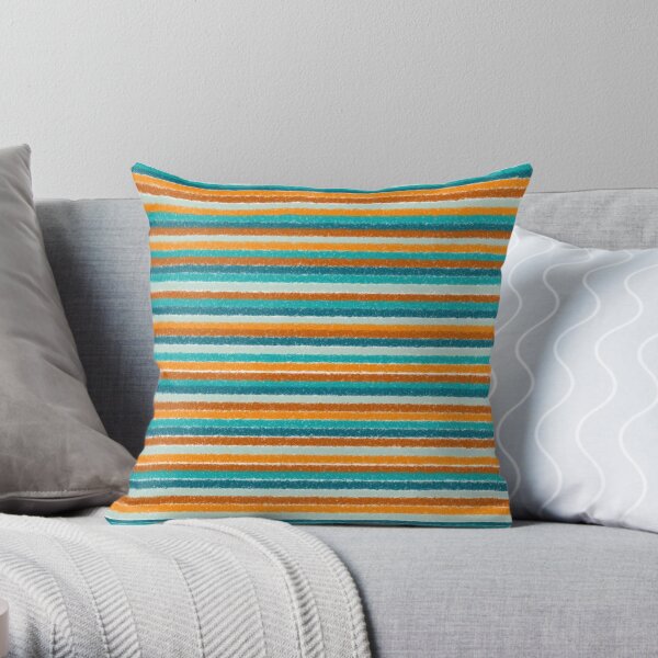 Orange striped hot sale pillows