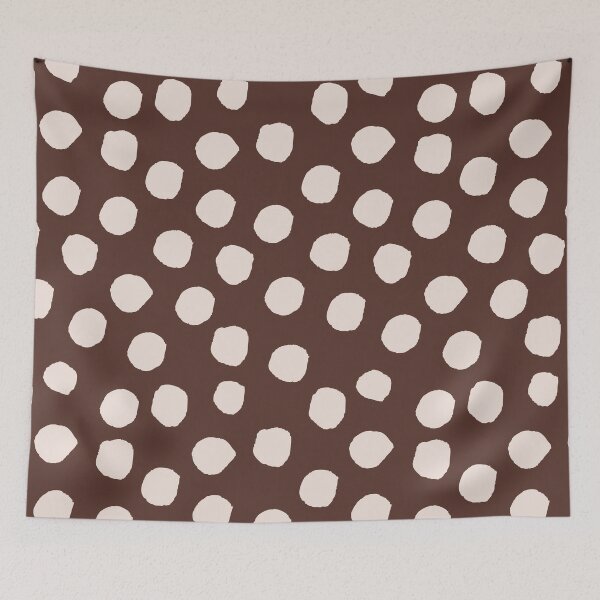 Item preview, dark academia organic dots pattern in brown and cream designed and sold by neopop.