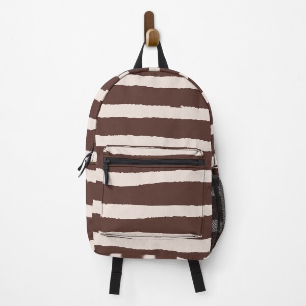 Item preview, minimalist brown and cream dark academia organic stripes designed and sold by neopop.