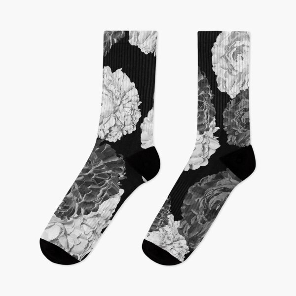 Item preview, CABBAGE ROSES GRAY AND BLACK SHABBY CHIC PATTERN designed and sold by Overthetopsm.
