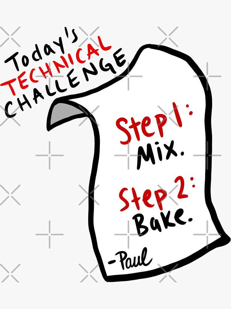 "GBBO Technical Challenge Recipe" Sticker for Sale by icheng Redbubble