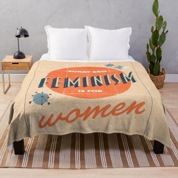 Item preview, "Sorry Bro, Feminism Is For Women" Distressed Retro Mid-Century Poster designed and sold by XXRebellion.