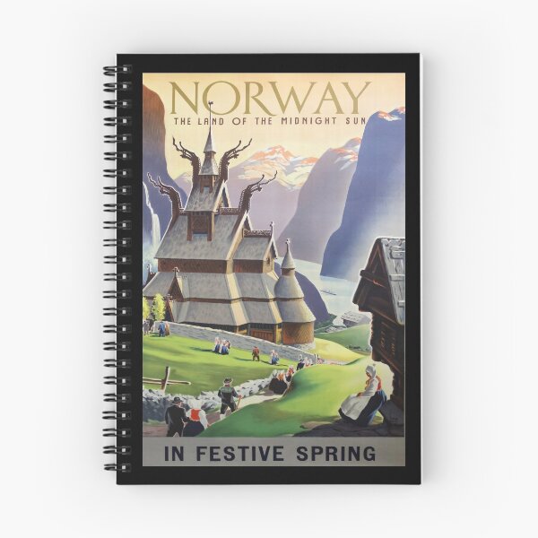 Item preview, Norway Midnight Sun retro poster designed and sold by CorasPosters.